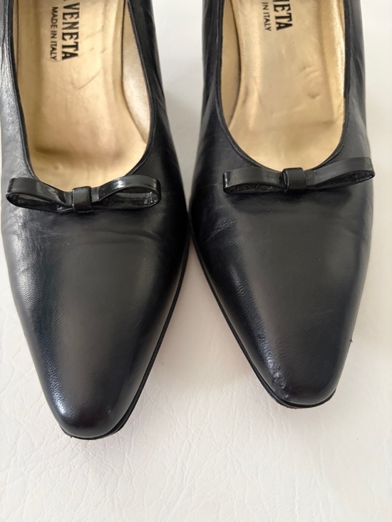 Bottega Veneta Vintage Women’s Shoes Low Heels Leather Pumps Black Size 9 - Picture 10 of 13